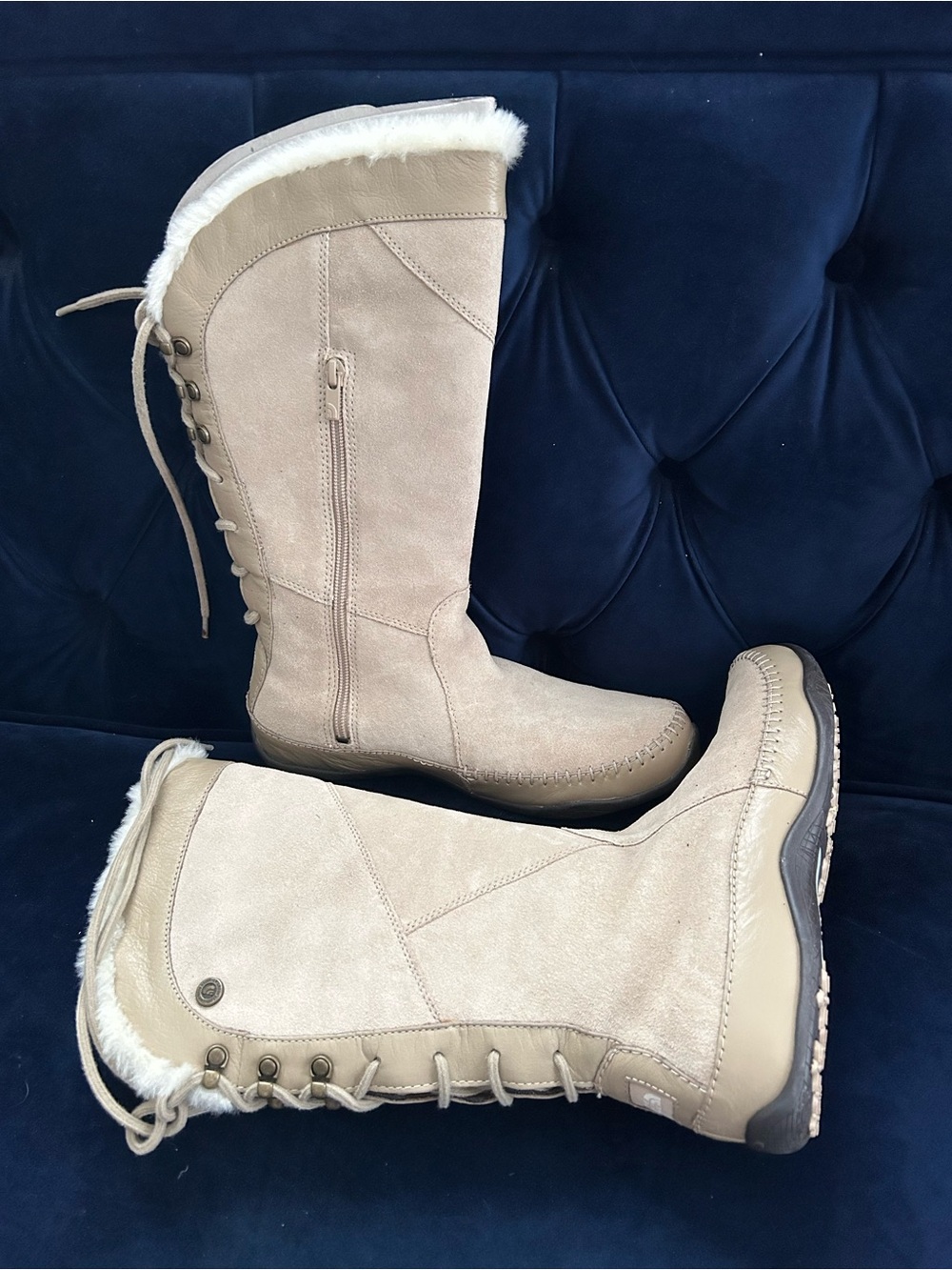 North Face Women's Lace-Up Faux-Fur Tall Boots - Light Tan —New, never worn!